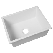 Stone Kitchen Sink Top Undermount Single Bowl White