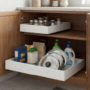 Toque Cabinet Organizer Drawer Shelf Pull Out 2Pcs Width-adjustable Kitchen