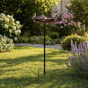 Toque Bird Bath Feeder Outdoor Garden Freestanding Metal Weather Resistant 100cm