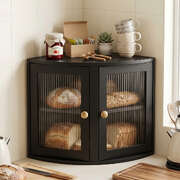 Corner Bread Box 2-Tier Bamboo Black | EXTG