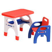 HDPE Kids Table and Chair Set Toddler Activity Play Furniture Orange and Yellow