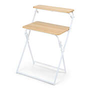 Foldable Laptop Desk Home Office Study Computer Table Oak Wood