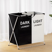 Laundry Basket Hamper Large Foldable Washing Clothes Storage 2 Sections