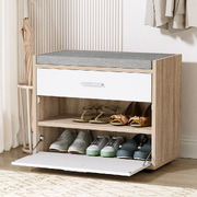  Shoe Cabinet Bench Shoes Storage Organiser Rack Fabric Seat Wooden Cupboard Up to 8 pairs