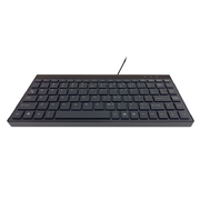 8Ware Compact Mini Ergonomic Keyboard USB & PS2 Black Compatible systems Plug & play