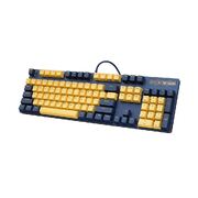 RAPOO V500 Pro Backlit Mechanical Gaming Keyboard Spill Resistant Metal Cover Yellow Blue LS