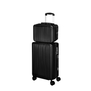 Luggage Suitcase Trolley Black 2pc