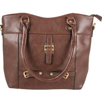 Brown Tote Bag With Additional Strap and 3 Buckels 21 x 12 x 31cm