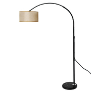 Modern LED Floor Lamp Adjustable Marble Base-Black and beige