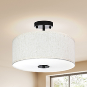 Modern LED Pendant Lights with Linen Shade