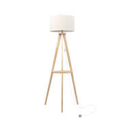 Cozy Tripod Floor Lamp with Shelf  Foldable Function Classic