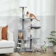 Cat Tree Tower Grey 35x134x60cm