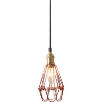 Copper Collapsible Iron Pendant Lamp 10 x 15cm