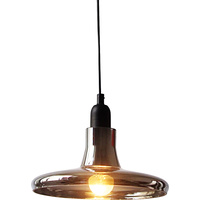 Smoke Glass Pendant Plate 23 x 11cm Matt Black