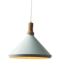 Aluminium Wood Pendant Lamp Funnel 40 x 34cm White