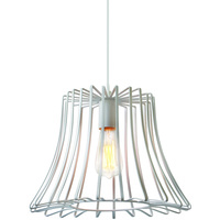 Matt White Iron Pendant Lamp Nest 34 x 26cm