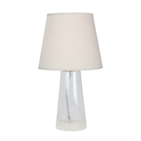 Table Lamp Glass Falo Grey Cylinder 21.5 x 39cm