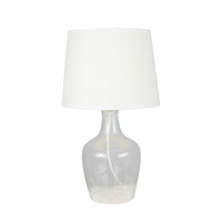 Table Lamp Glass Luka White 23 x 42cm