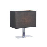 Table Lamp Steel Fabric Lanta Black Square Base 22 x 12 x 24.5cm