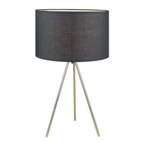 Table Lamp Steel Silk Queena Black 30 x 50cm