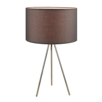 Table Lamp Steel Silk Queena Coffee 30 x 50cm