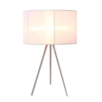 Table Lamp Steel Silk Queena White 30 x 50cm