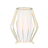 Table Lamp Globe Metal Wire White with Round Shade 21 x 26cm
