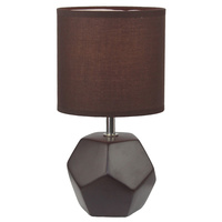Luminite Hexagon Table Lamp Abby Chocolate D 14 x H 26cm