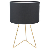 Luminite Tripod Table Lamp Kasey Black or Copper D 24 x H 37cm