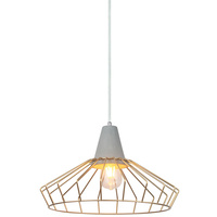 Luminite Cage Concrete Pendant Tab Copper D 40 x H 124cm
