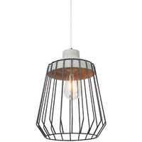 Luminite Cage Concrete Pendant Lab Black D 25 x H 135cm