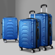 Travel Smart with 3pc Luggage Set - TSA Lock Enabled, Stylish Blue Suitcases