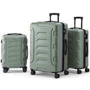 3-Piece Luggage Suitcase Set Trolley Travel TSA Lightweight Hard Case Grey Green