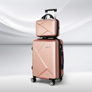 2Pc Luggage 12" 20" Trolley Travel Suitcase Storage Carry On Tsa Lock Rose Gold