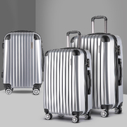 3pc Luggage Sets Trolley Travel Suitcases TSA Hard Case Silver 
