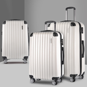 Wanderlite 3 Piece Lightweight Hard Suit Case Luggage White