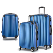 3pcs Luggage Set Travel Suitcase Storage Organiser TSA lock Blue