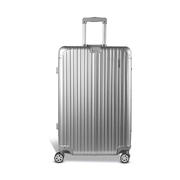 Sleek Silver Luggage Trolley - 28" Travel Suitcase