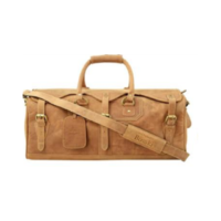 Crafted Bosski Leather light Brown Softsided Travel Duffel