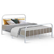 Double Size Metal Bed Frame - White