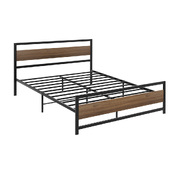 Bed Frame Double Size Metal Base Mattress Platform Foundation Black