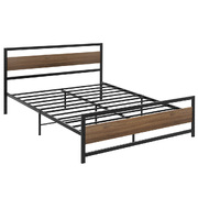 Bed Frame Queen Size Metal Base Mattress Platform Black DREW