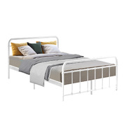 Metal Bed Frame Double Size White