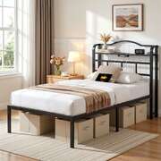 Single Bed Frame Charging Station Headboard | EXTG