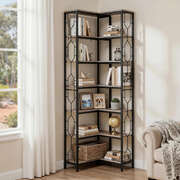 6-Tier Corner Bookshelf L-Shaped Display Shelf | EXTG