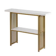 Modern White and Gold Marble Console Table Hallway Entryway Storage