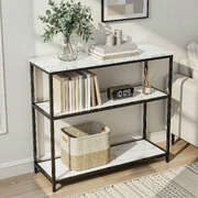 Marble Effect Console Table 3-Tier 90cm | EXTG