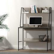 Computer Desk Bookshelf Storage Grey 100CM