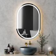 LED Wall Mirror With Light Bathroom Decor Oval Mirrors Vanity