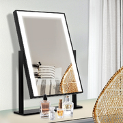 Makeup Mirror 30X40Cm With Led Light Lighted Standing Mirrors Black